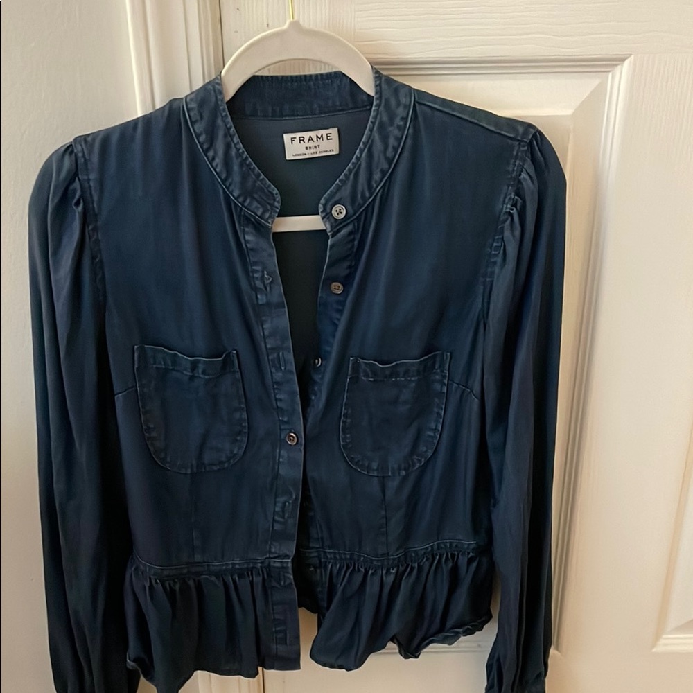 Frame Denim Blue Button-Up Shirt